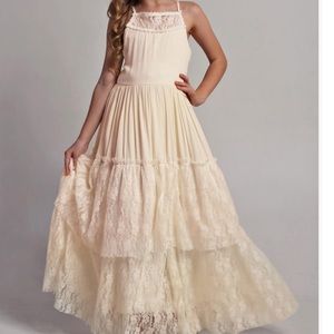 Lace Backless full length dress